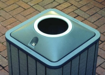 recycle bin with round opening