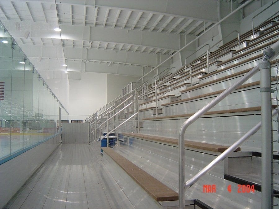 aluminum bleachers with recycled plastic seating