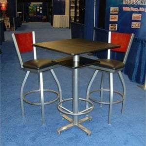 Square Bar-Style Custom Pedestal Table with Stools