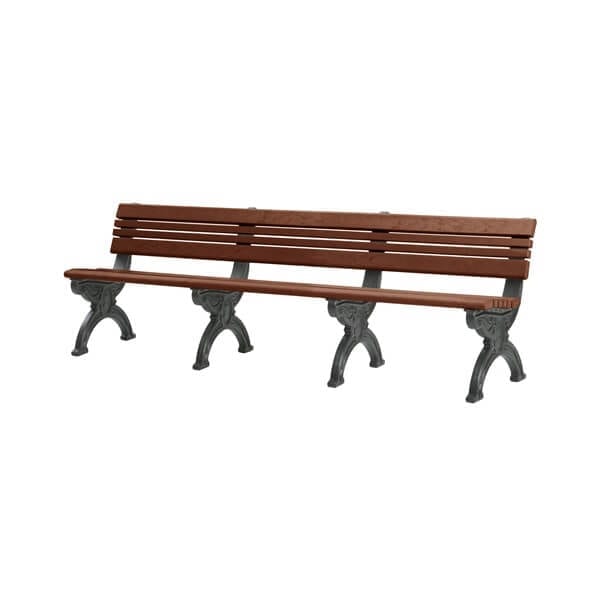 8 foot Cambridge bench made from recycled plastic material