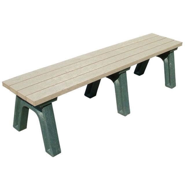 6' Deluxe Mall Bench made from recycled plastic materials