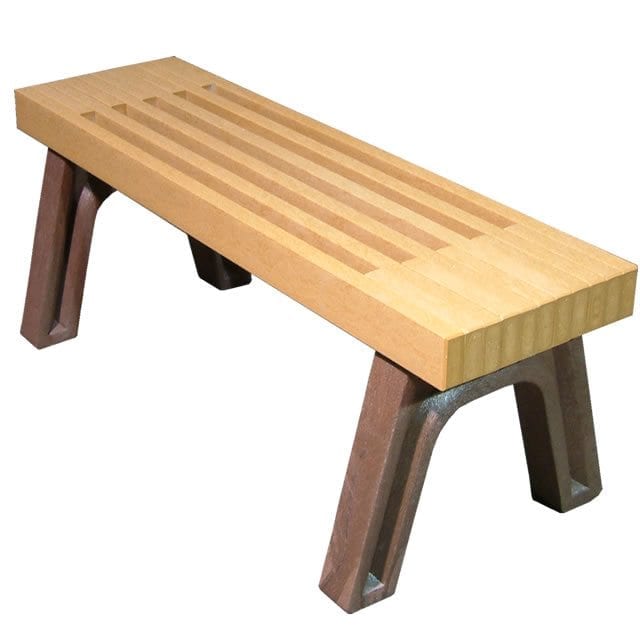 4 foot mall bench made from recycled plastic materials