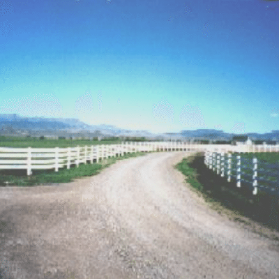 4-Rail White Fence