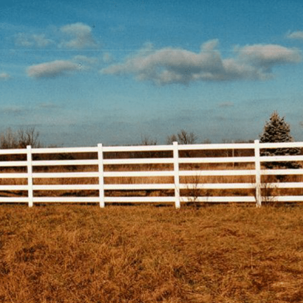 5-Rail White Fence