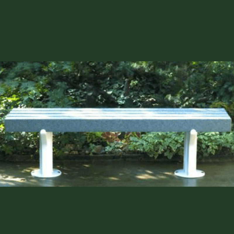 flat bench with metal frame