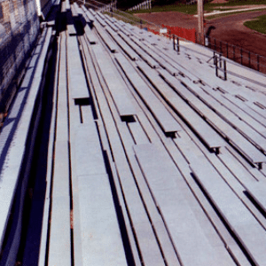 Recycled Plastic Seating on Standard Steel Bleacher Structure