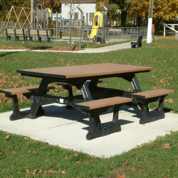ADA accessible commons easy access picnic table made from recycled plastic materials