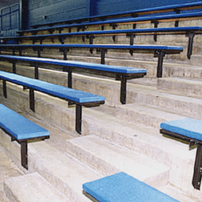 Concrete Bleachers With Plastic Recycled Seating On Steel Support Brackets