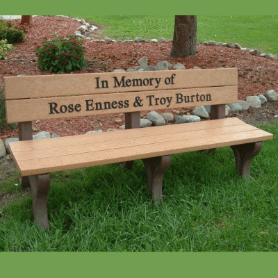 standard park bench with custom engraving