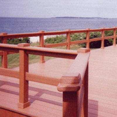 observation deck built with structural and non-structural plastic lumber